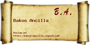 Bakos Ancilla névjegykártya